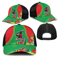 Caribbean Cricket St Kitts and Nevis Mesh Trucker Cap Two Islands One Fire Patriots Crown 2025 - Green - Wonder Print Shop