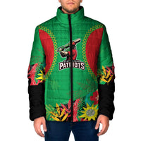 Custom Caribbean Cricket St Kitts and Nevis Padded Jacket Two Islands One Fire Patriots Crown 2025 - Green - Wonder Print Shop