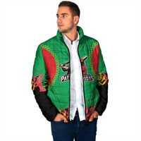 Custom Caribbean Cricket St Kitts and Nevis Padded Jacket Two Islands One Fire Patriots Crown 2025 - Green - Wonder Print Shop