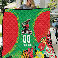 Custom Caribbean Cricket St Kitts and Nevis Quilt Two Islands One Fire Patriots Crown 2025 - Green - Wonder Print Shop