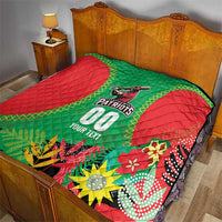 Custom Caribbean Cricket St Kitts and Nevis Quilt Two Islands One Fire Patriots Crown 2025 - Green - Wonder Print Shop