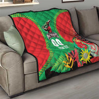 Custom Caribbean Cricket St Kitts and Nevis Quilt Two Islands One Fire Patriots Crown 2025 - Green - Wonder Print Shop
