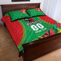 Custom Caribbean Cricket St Kitts and Nevis Quilt Bed Set Two Islands One Fire Patriots Crown 2025 - Green - Wonder Print Shop