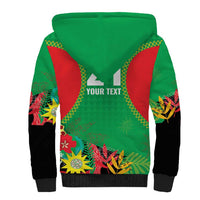 Custom Caribbean Cricket St Kitts and Nevis Sherpa Hoodie Two Islands One Fire Patriots Crown 2025 - Green - Wonder Print Shop