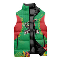 Custom Caribbean Cricket St Kitts and Nevis Sleeveless Puffer Jacket Two Islands One Fire Patriots Crown 2025 - Green - Wonder Print Shop