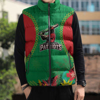Custom Caribbean Cricket St Kitts and Nevis Sleeveless Puffer Jacket Two Islands One Fire Patriots Crown 2025 - Green - Wonder Print Shop