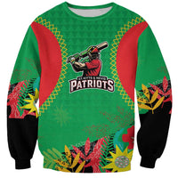 Custom Caribbean Cricket St Kitts and Nevis Sweatshirt Two Islands One Fire Patriots Crown 2025 - Green - Wonder Print Shop