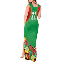 Custom Caribbean Cricket St Kitts and Nevis Tank Maxi Dress Two Islands One Fire Patriots Crown 2025 - Green - Wonder Print Shop