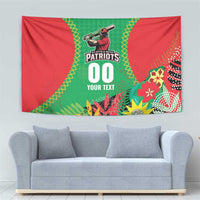 Custom Caribbean Cricket St Kitts and Nevis Tapestry Two Islands One Fire Patriots Crown 2025 - Green - Wonder Print Shop