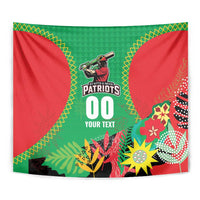 Custom Caribbean Cricket St Kitts and Nevis Tapestry Two Islands One Fire Patriots Crown 2025 - Green - Wonder Print Shop