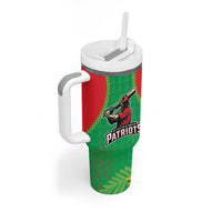 Custom Caribbean Cricket St Kitts and Nevis Tumbler With Handle Two Islands One Fire Patriots Crown 2025 - Green - Wonder Print Shop