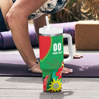 Custom Caribbean Cricket St Kitts and Nevis Tumbler With Handle Two Islands One Fire Patriots Crown 2025 - Green - Wonder Print Shop