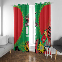 Custom Caribbean Cricket St Kitts and Nevis Window Curtain Two Islands One Fire Patriots Crown 2025 - Green - Wonder Print Shop