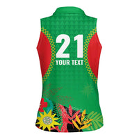 Custom Caribbean Cricket St Kitts and Nevis Women Sleeveless Polo Shirt Two Islands One Fire Patriots Crown 2025 - Green - Wonder Print Shop