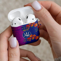 Custom Women’s Cricket Barbados Floral Series AirPods Case Blue Pink Pride of Barbados