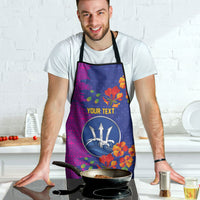 Custom Women’s Cricket Barbados Floral Series Apron Blue Pink Pride of Barbados