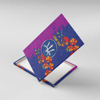 Custom Women’s Cricket Barbados Floral Series Canvas Wall Art Blue Pink Pride of Barbados
