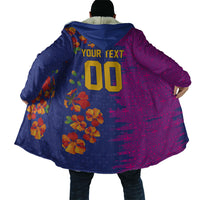 Custom Women’s Cricket Barbados Floral Series Cloak Blue Pink Pride of Barbados