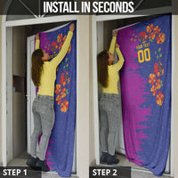 Custom Women’s Cricket Barbados Floral Series Door Cover Blue Pink Pride of Barbados