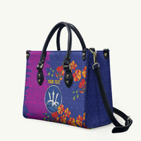Custom Women’s Cricket Barbados Floral Series Leather Bag Blue Pink Pride of Barbados