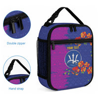 Custom Women’s Cricket Barbados Floral Series Lunch Bag Blue Pink Pride of Barbados