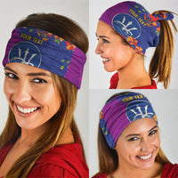 Custom Women’s Cricket Barbados Floral Series Neck Gaiter Blue Pink Pride of Barbados