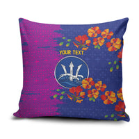 Custom Women’s Cricket Barbados Floral Series Pillow Cover Blue Pink Pride of Barbados