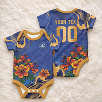 Custom Women’s Cricket Barbados Floral Series Baby Onesie Royal Blue Pride of Barbados