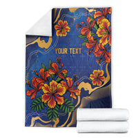 Custom Women’s Cricket Barbados Floral Series Blanket Royal Blue Pride of Barbados