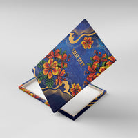 Custom Women’s Cricket Barbados Floral Series Canvas Wall Art Royal Blue Pride of Barbados