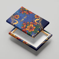 Custom Women’s Cricket Barbados Floral Series Canvas Wall Art Royal Blue Pride of Barbados