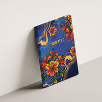 Custom Women’s Cricket Barbados Floral Series Canvas Wall Art Royal Blue Pride of Barbados