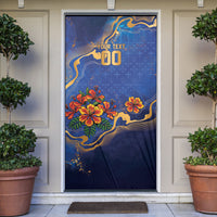 Custom Women’s Cricket Barbados Floral Series Door Cover Royal Blue Pride of Barbados