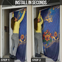 Custom Women’s Cricket Barbados Floral Series Door Cover Royal Blue Pride of Barbados