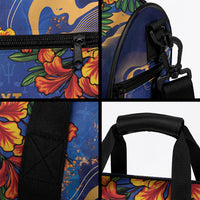 Custom Women’s Cricket Barbados Floral Series Duffle Bag Royal Blue Pride of Barbados