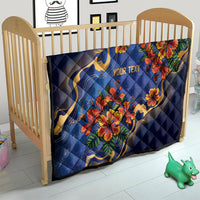 Custom Women’s Cricket Barbados Floral Series Quilt Royal Blue Pride of Barbados