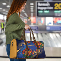 Custom Women’s Cricket Barbados Floral Series Travel Bag Royal Blue Pride of Barbados