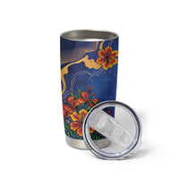 Custom Women’s Cricket Barbados Floral Series Tumbler Cup Royal Blue Pride of Barbados