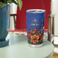 Custom Women’s Cricket Barbados Floral Series Tumbler Cup Royal Blue Pride of Barbados