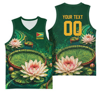 Custom Women’s Cricket Guyana Floral Series Basketball Jersey Victoria Amazonica Giant Water Lily