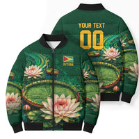 Custom Women’s Cricket Guyana Floral Series Bomber Puffer Jacket Victoria Amazonica Giant Water Lily