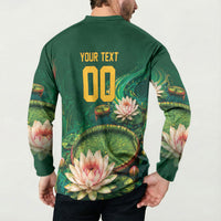 Custom Women’s Cricket Guyana Floral Series Button Sweatshirt Victoria Amazonica Giant Water Lily