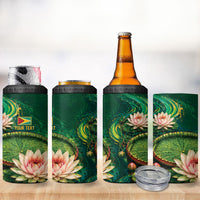 Custom Women’s Cricket Guyana Floral Series 4 in 1 Can Cooler Tumbler Victoria Amazonica Giant Water Lily