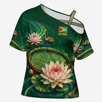 Custom Women’s Cricket Guyana Floral Series Cross Shoulder Shirt Victoria Amazonica Giant Water Lily