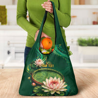 Custom Women’s Cricket Guyana Floral Series Grocery Bag Victoria Amazonica Giant Water Lily