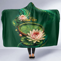 Custom Women’s Cricket Guyana Floral Series Hooded Blanket Victoria Amazonica Giant Water Lily