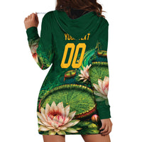 Custom Women’s Cricket Guyana Floral Series Hoodie Dress Victoria Amazonica Giant Water Lily