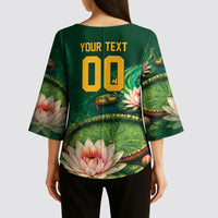 Custom Women’s Cricket Guyana Floral Series Kimono Sleeve Blouse Victoria Amazonica Giant Water Lily