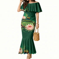 Custom Women’s Cricket Guyana Floral Series Mermaid Dress Victoria Amazonica Giant Water Lily
