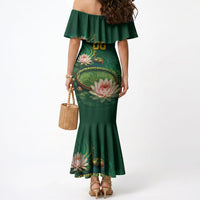 Custom Women’s Cricket Guyana Floral Series Mermaid Dress Victoria Amazonica Giant Water Lily